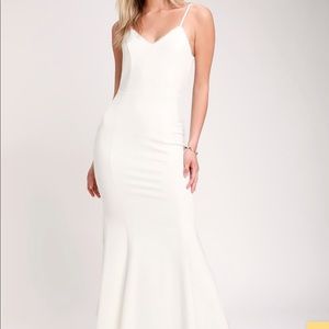 Taliana White Lace Button Back Maxi Dress - Lulus